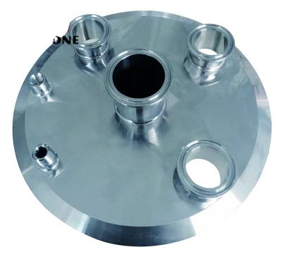 China Industry 3A Sanitary Stainless Steel Tri Clamp Lid With Glass Sight Male NPT Thread for sale