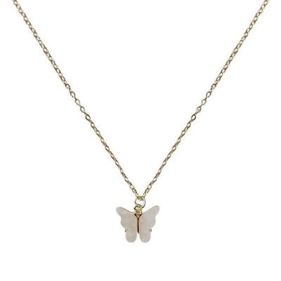 China FASHIONABLE cheap minimalist necklace butterfly clavicle wild chain sweet color women's necklace prices for sale