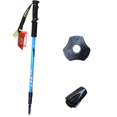 China Rubber Alpenstock Climbing Equipment Walking Stick Trekking Ultralight Outdoor Camping Poles for sale