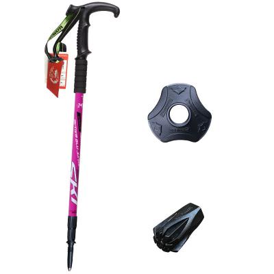 China Factory Wholesale Rubber Adjustable Telescopic Walking Stick Riser Poles Skii Climbing for sale