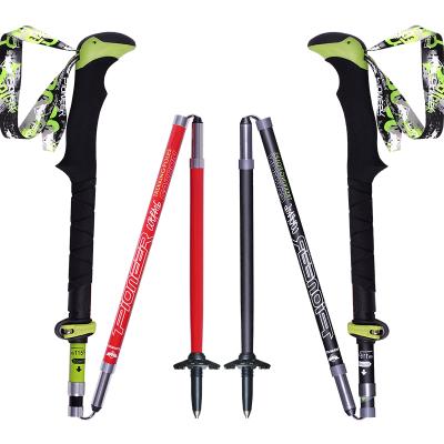 China EVA High Quality Outdoor Hiking Trekking Walking Stick Cane Carbon Fiber Camp Pole Supports Telescopic for sale