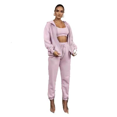 China Breathable 2 Piece Set Women Fall Hoody Sweatsuit Joggers Gear Spring Streetwear Zipper Coat Sweatpants Tracksuit for sale