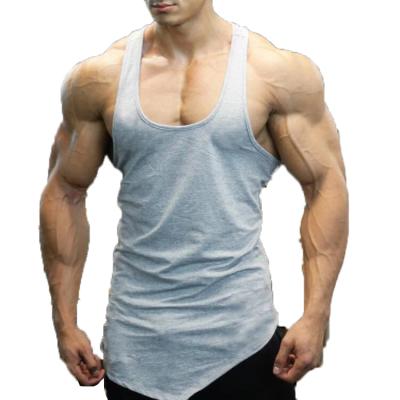 China Antibacterial Wholesale Customized Mens Bodybuilding Smooth Gym Irregule Sport Vest for sale