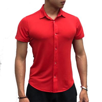 China Anti-pilling Summer Men's Blouse Summer Solid Comfortable Casual Loose Buttons Loose Shirts Stitch Tops for sale