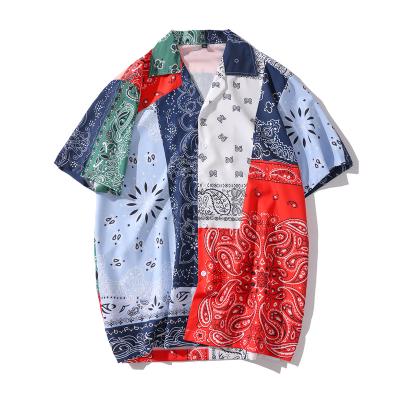 China Camisa Printing Street Wear Mens Shirts Anti-Shrink Sleeve Shirt Hawaiian Short Collar Blouse Top Masculina Masculina for sale