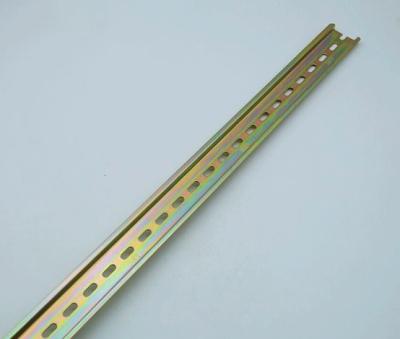 China Stainless Steel Standard Rack Steel DIN Rail Or Aluminum DIN Rail Fixed Hole Industrial Steel Guide Rail For C45 Silver / Golden for sale