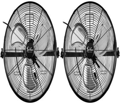 China Hotel Single Deluxe 20 Inch High Speed ​​3 Speed, Black Wall-mount Fan, 2-Pack for sale