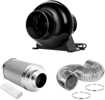 China iPower 4 Inch 195 CFM Circulating Duct Fan and Easily Assembled Air Carbon Integrated Filter 8 Feet Combo Duct for Grow Tent, Lite Fan Duct for sale