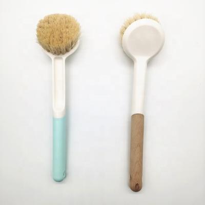 China Durable Eco Friendly Natural Fiber Sisal Solid Wood Dish and Pot Handle Cleaning Brush for sale