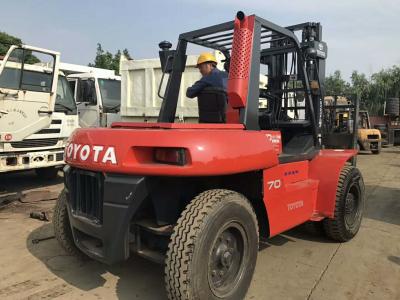 China Toyota FD70 Second Hand Diesel Forklifts , 2 Stage Used 7 Ton Forklift for sale