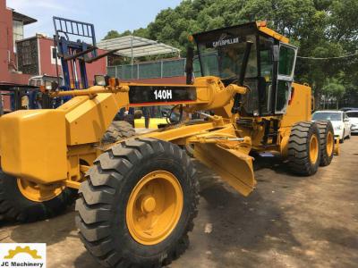 China Japan Origin Cat 140H Motor Grader / Used Road Grader With Three Shank Ripper for sale