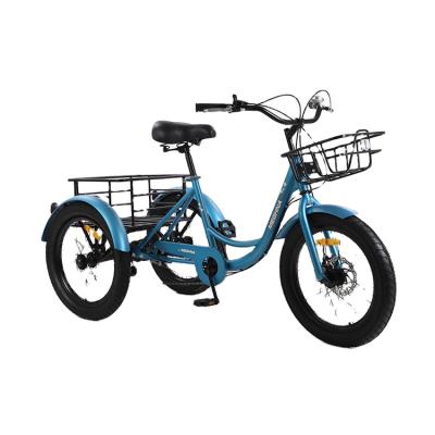 China Pedal Steel Frame Cargo Rickshaw Pedal Bike Tricycle 3 Wheel Adult Tricycle for sale