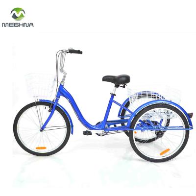 China Ride aluminum alloy frame adultos 3 wheel tricycle cargo rickshaw pedal bicycle adult tricycle for sale