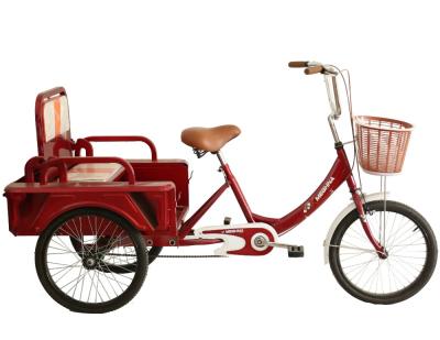 China Passenger 3 Wheel Surrey Rickshaw Adult 3 Wheel Bike Tricycle With Rear Cargo Box for sale