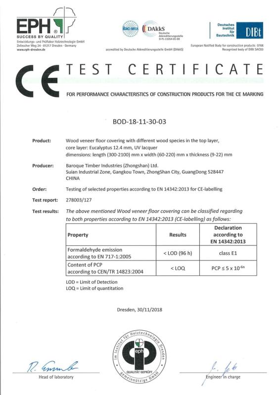 CE - Baroque Timber Industries (zhongshan) Limited