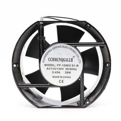 China Factory AC 110V 120V 17251 Double Ball Bearing Ventilation Axial Flow Oval 170mm High Speed ​​Low Noise Fan for sale