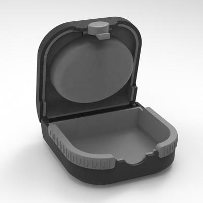 China Portable PTE ABS Material Hearing Aid Storage Box Recyclable Packaging Case Hearing Aid Storage Box for sale