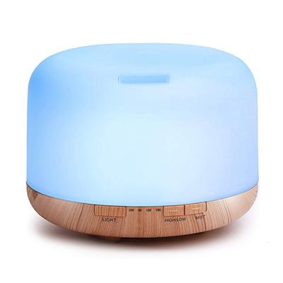 China Hotel 500ml Ultrasonic Aroma Essential Oil Diffuser Air Humidifier 7 Colors Changing Led Fogger Mist Maker Air Freshener Best Gifts for sale