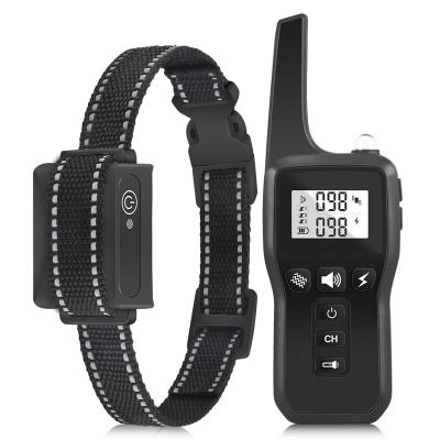 China Amazon Viable Hot Sale Rechargeable IPX7 Waterproof 1000M Remote Beep Vibration Shock Voice Dog Training Collar for sale