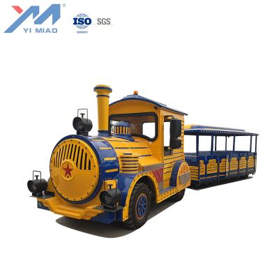 China Theme Park 40 Seats Passenger Diesel Trackless Operation Amusement Park Toy Tourist Train Outdoors for sale