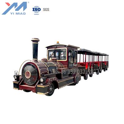 China Body: Fiber-reinforced glass Chassis: Professional steel for electric outdoor amusement park low price trackless tourist mall low price tourist train vehicles amusement park small train for sale