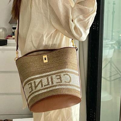 China New Vintage Tote Bucket Bag Elegant Woven Cross - Body Bag for sale