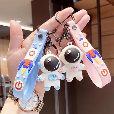 China 3D Astronaut Keychain Fashionable Bag Environmental Friendly High Quality Rubber Pendant Couple Accessories Astronaut Gift Small Key Chain for sale