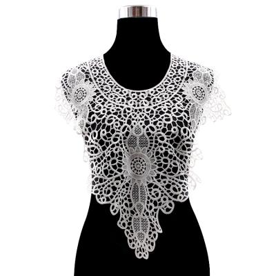 China 3D Lace Bodice Embroidery Lace Diy Fashion Accessories Patches Large Size 3D Polyester Hollow Clothing Accessories for sale