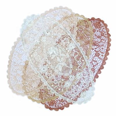 China Minimalist romantic idyllic romantic kitchen decoration coaster cushion style embroidery vintage lace tablecloth cover dining room tablecloth for sale