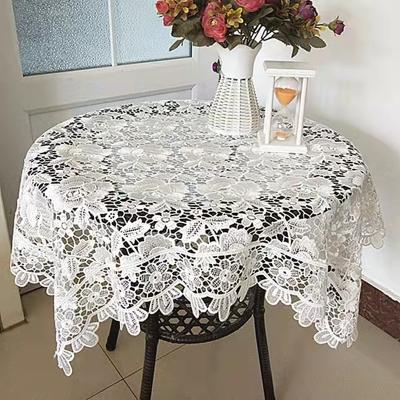 China Retro large size embroidery table mat cutlery mat hollow embroidery minimalist square lace idyllic square loom for sale