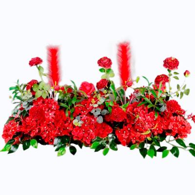 China Artificial Silk Flower Row 50cm Wedding Props Road Lead Flower Row for sale