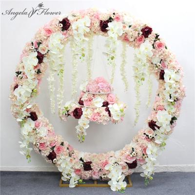 China Arch Wedding Flower String 1.2m Prop Iron Ring Shelf Artificial Flower Wall Rack for sale