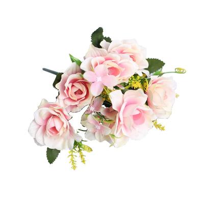 China Flower bouquet gardenia new rose silk flower bouquet simulation flower wedding corsage home decor for sale