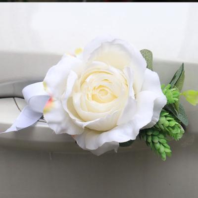 China DIY Flower Head Wedding Decor Car Flower Accessories Flower Valentine's Day Gift Silk Wreath for sale