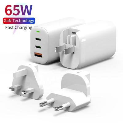 China 65w Multi-port gan gan Fast Charging 65w Gan Charger i40 65W USB Phone Charger 65w GaN Wall Charger Palladium Palladium for Laptop Tablet and Mobile Phone Fast Charging for sale