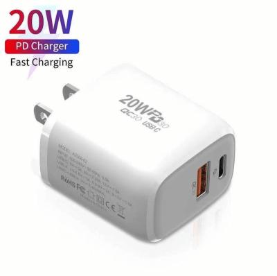 China Mobile Phone Palladium 20W 18W USB Power Adapter European Standard A+C Fast Charging British Standard Dual Port US Standard Fast Charger for sale