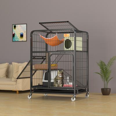 China Three Layer Cat Cage Animal House Large Space Viable Pet Villa For Cats Puppy Pet Fence Soft Nest Pet Products for sale