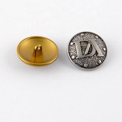 China Washable Custom Anti Gold Color Metal Alloy Shank Button For Coat for sale