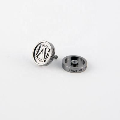 China Formal Custom Logo Silver Zinc Alloy Metallic Cuff Link for sale