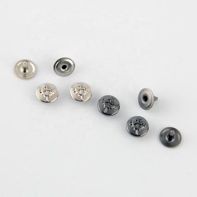 China Custom Gun Metal Color Zinc logo nickel free alloy 9mm rivet for apparel for sale