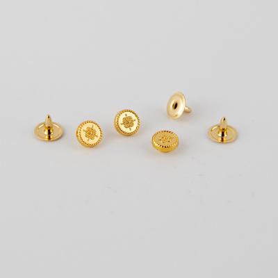 China Gold Color 8mm Nickel Free Custom Zinc Alloy Rivet Button For Jeans for sale