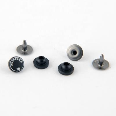 China Custom Engraved Logo Rivet Studs Nickel Free Black Color Zinc Alloy 8mm For Jeans for sale