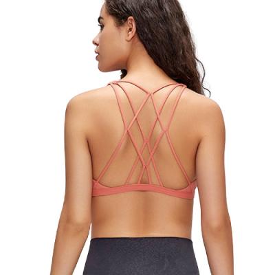 China Wholesale Women Breathable Peel Back Cross Back Radio Control Yoga Control Yoga Firm Strappy Bra Fit for sale