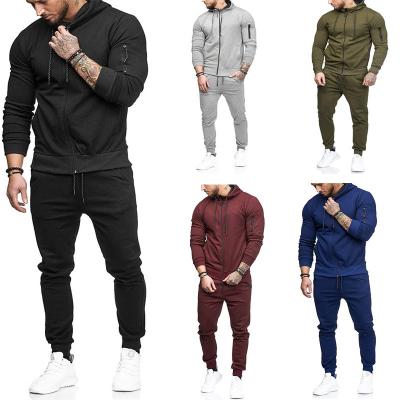 China Breathable Men's Athletic Tracksuit Set Full Zipper Casual Sports Jogging Gym Sweat Suits for sale