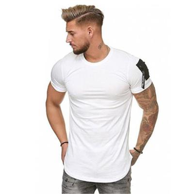 China 2021 New Design Anti-Wrinkle Best Quality Solid Color Cotton V-neck T-shirt Men Short Sleeve T-shirt Slim Fit for sale