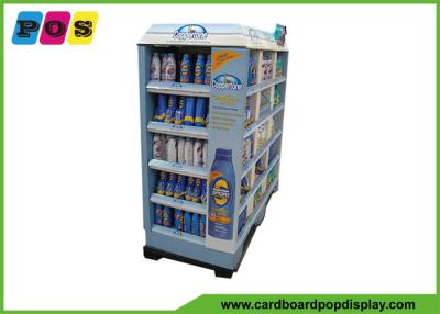 China Point Of Purchase Cardboard Display Shelves Glossy Lamination For Coppertone Sun Cream PA009 for sale