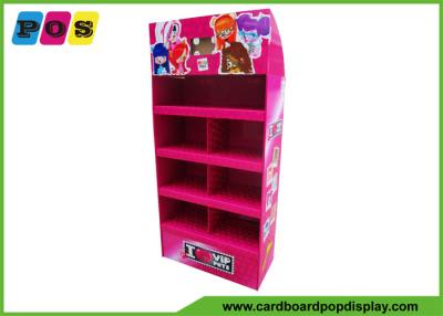 China Supermarket POP Toy Display Stand 4 Shelf Floor Paper Cardboard Display Rack For Plush Dolls for sale