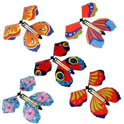 China Children's Toys Big Surprise Gift Wind Up Magic Butterfly Toy Flying Butterfly For Wedding And Birthday Gifts for sale