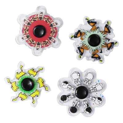 China New Arrival Eco-friendly Hand Finger Spinner Toys Cartoon Character Relieve Stress Children Stir Spinner for sale