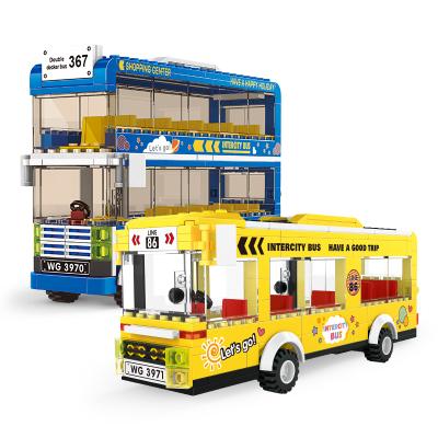 China LUMINOUS 398pcs Series Plastic British Style Double Decker Bus Building Blocks Assembled Toys for sale